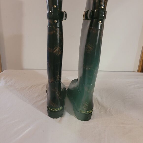 Lauren Ralph Lauren Women’s Size 9B Rossalyn II Rain Boot Rubber Graphic EUC - Picture 7 of 13